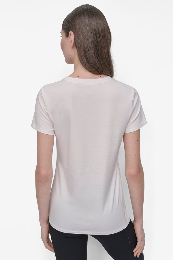Dkny LOGO-EMBELLISHED TEE Ivory/Black