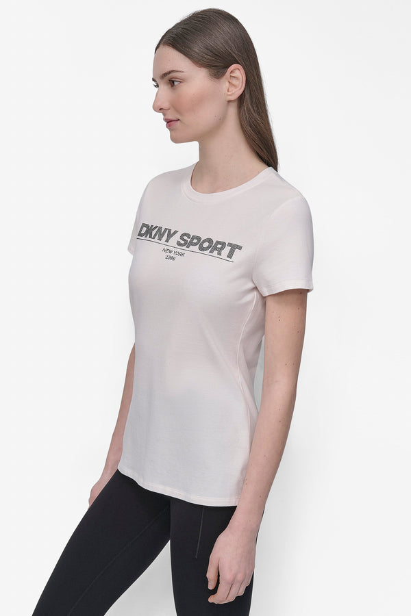 Dkny LOGO-EMBELLISHED TEE Ivory/Black