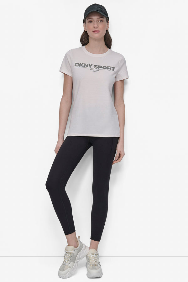 Dkny LOGO-EMBELLISHED TEE Ivory/Black