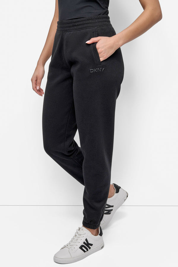 Dkny LOGO-EMBOSSED SLIM JOGGER Black