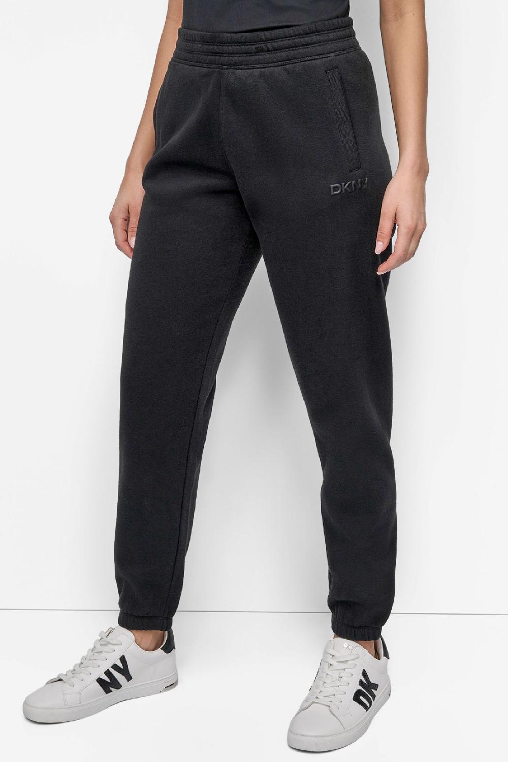 dkny LOGO-EMBOSSED SLIM JOGGER Black