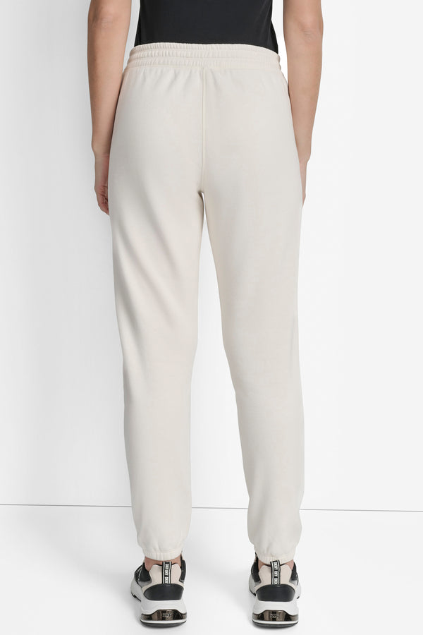Dkny LOGO-EMBOSSED SLIM JOGGER EGGNOG