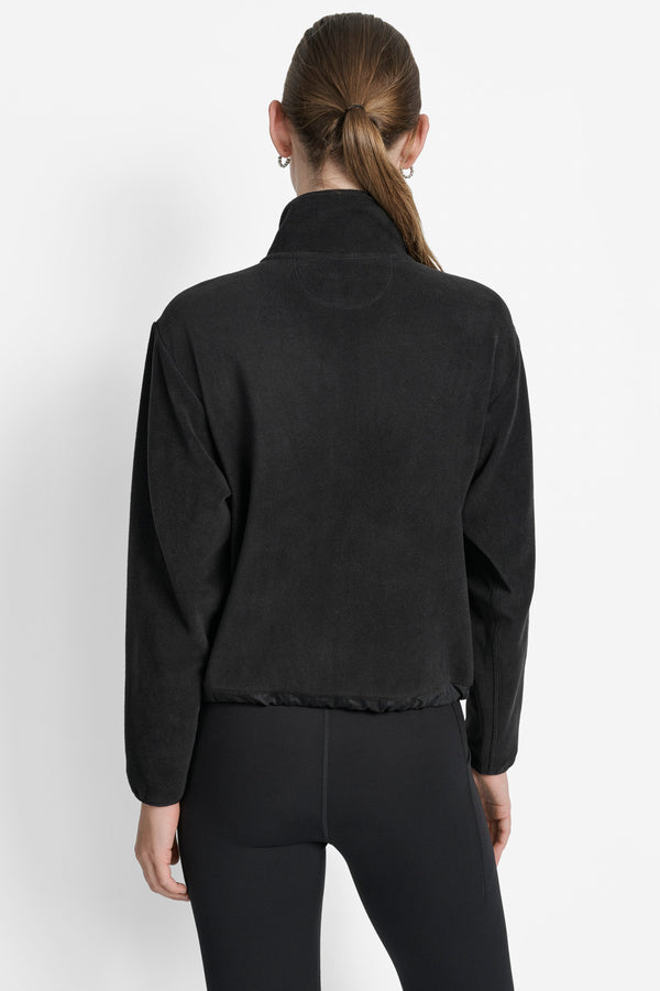 Dkny LOGO EMBROIDERED FLEECE JACKET Black
