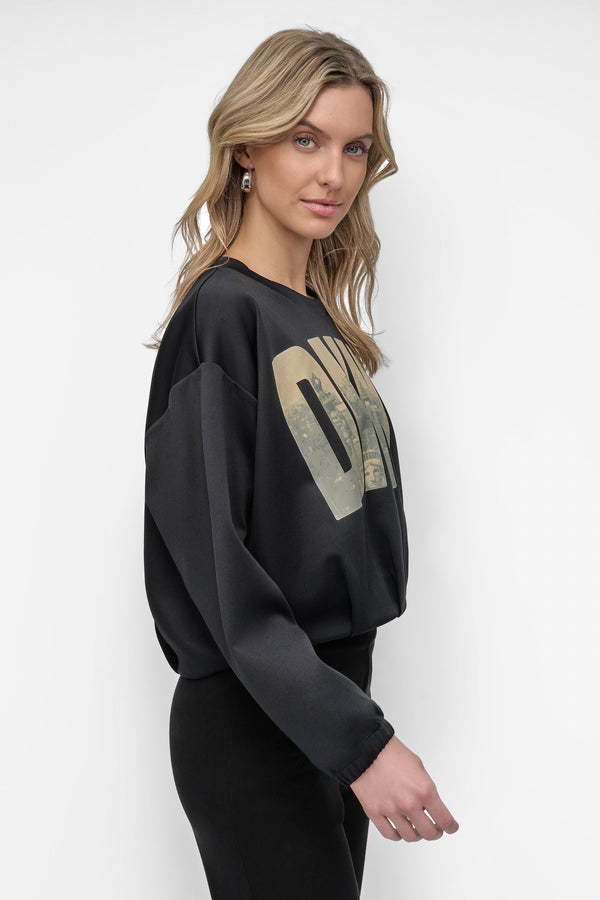 Dkny LONG SLEEVE SOFT HAND SCUBA SOHO CREW Black