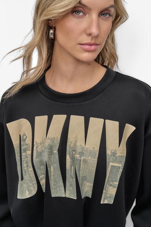 Dkny LONG SLEEVE SOFT HAND SCUBA SOHO CREW Black