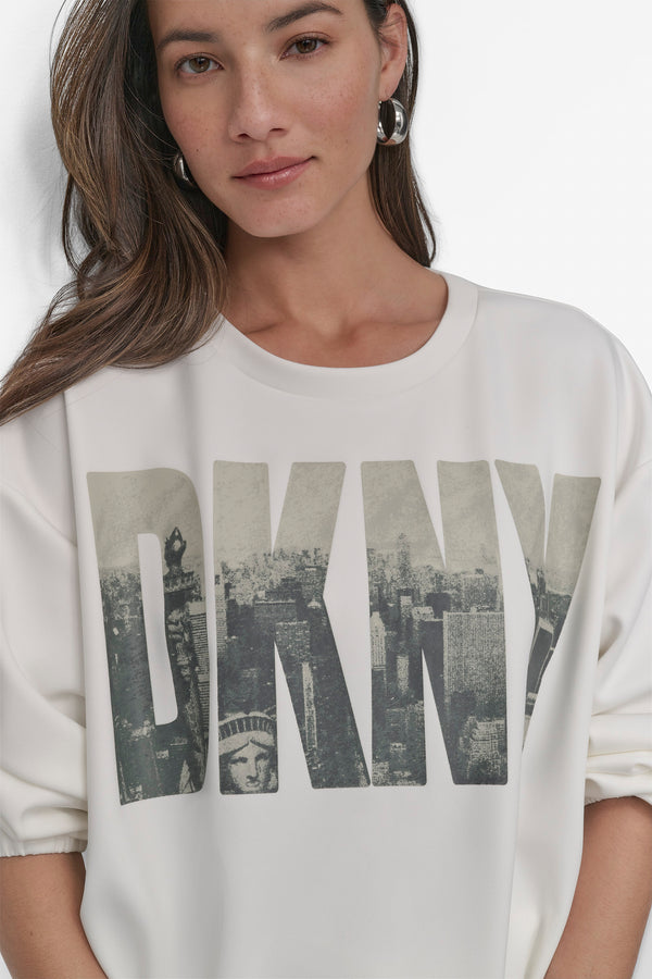Dkny LONG SLEEVE SOFT HAND SCUBA SOHO CREW White