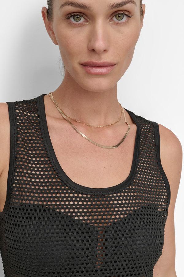 Dkny MESH MAXI BEACH DRESS Black