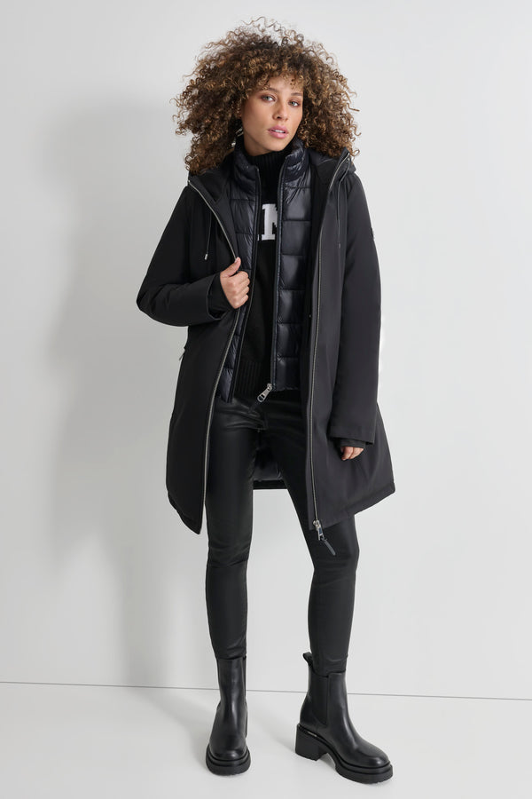 Dkny MID LENGTH SOFT SHELL JACKET Black