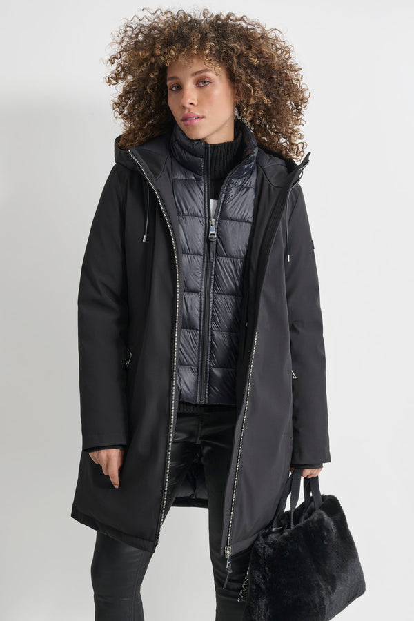 Dkny MID LENGTH SOFT SHELL JACKET Black