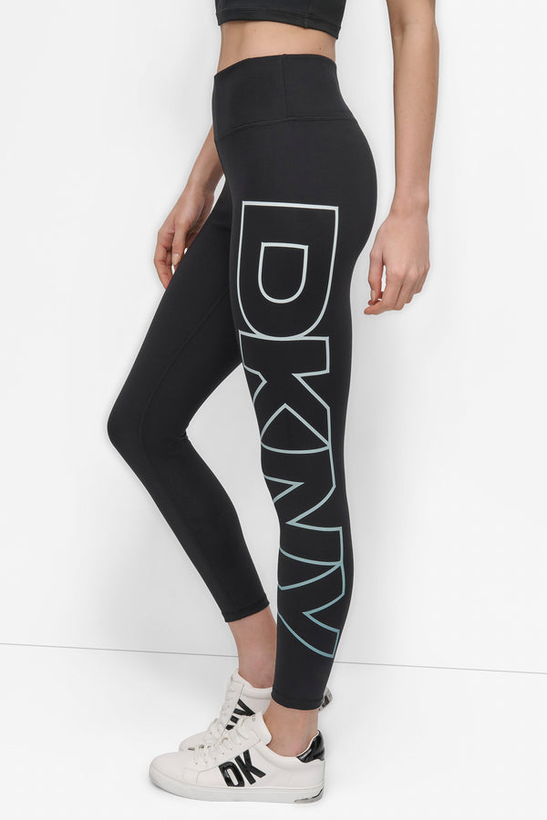 Dkny MID-RISE LOGO 7/8 COMPRESSION LEGGING MINERAL