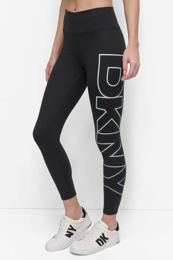 Dkny MID-RISE LOGO 7/8 COMPRESSION LEGGING MINERAL
