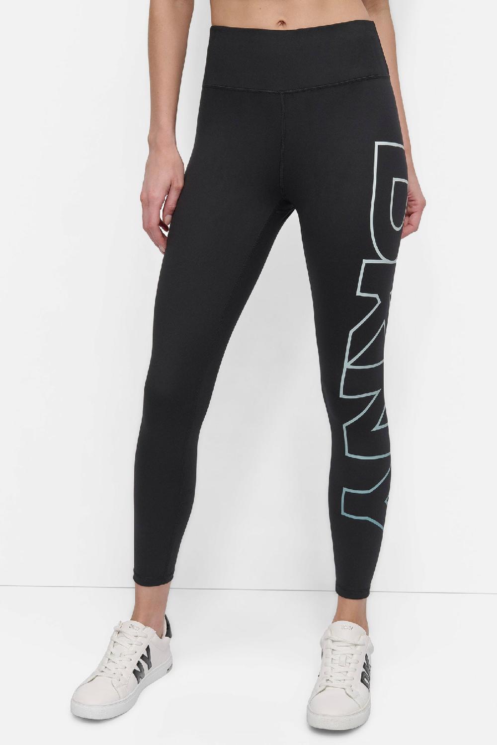 dkny MID-RISE LOGO 7/8 COMPRESSION LEGGING MINERAL