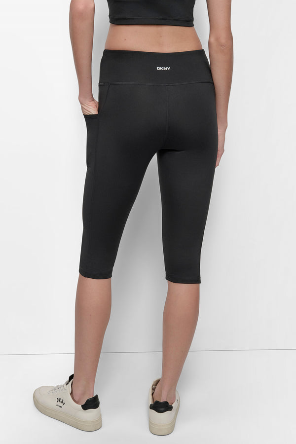 Dkny MID-RISE MINI COMPRESSION CAPRI PANT Black