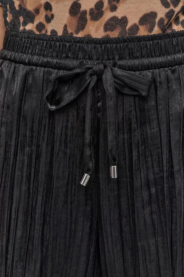 Dkny MID RISE PLISSÉ WIDE LEG PANT Black