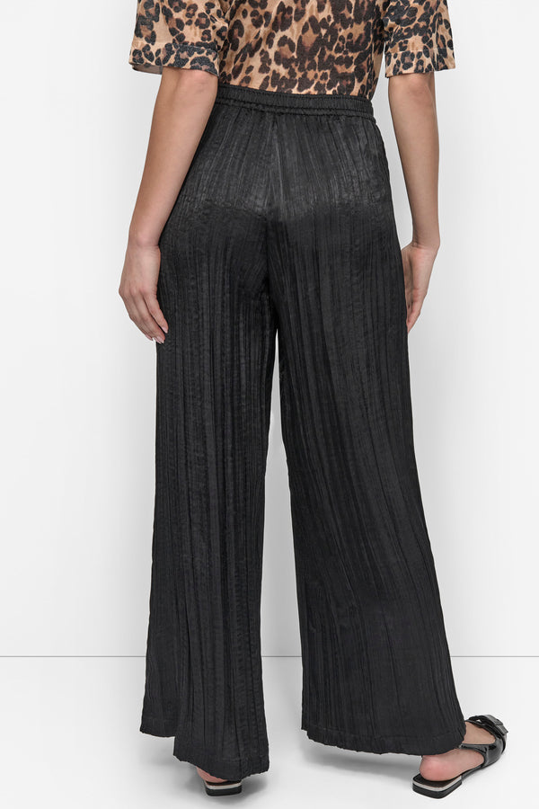 Dkny MID RISE PLISSÉ WIDE LEG PANT Black