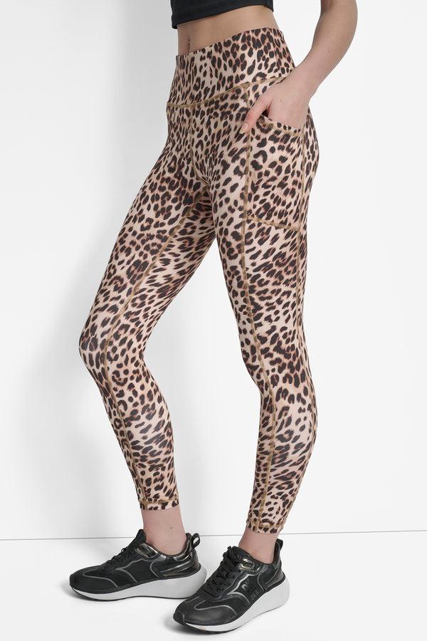 Dkny MID-RISE PRINTED 7/8-LENGTH LEGGING Black