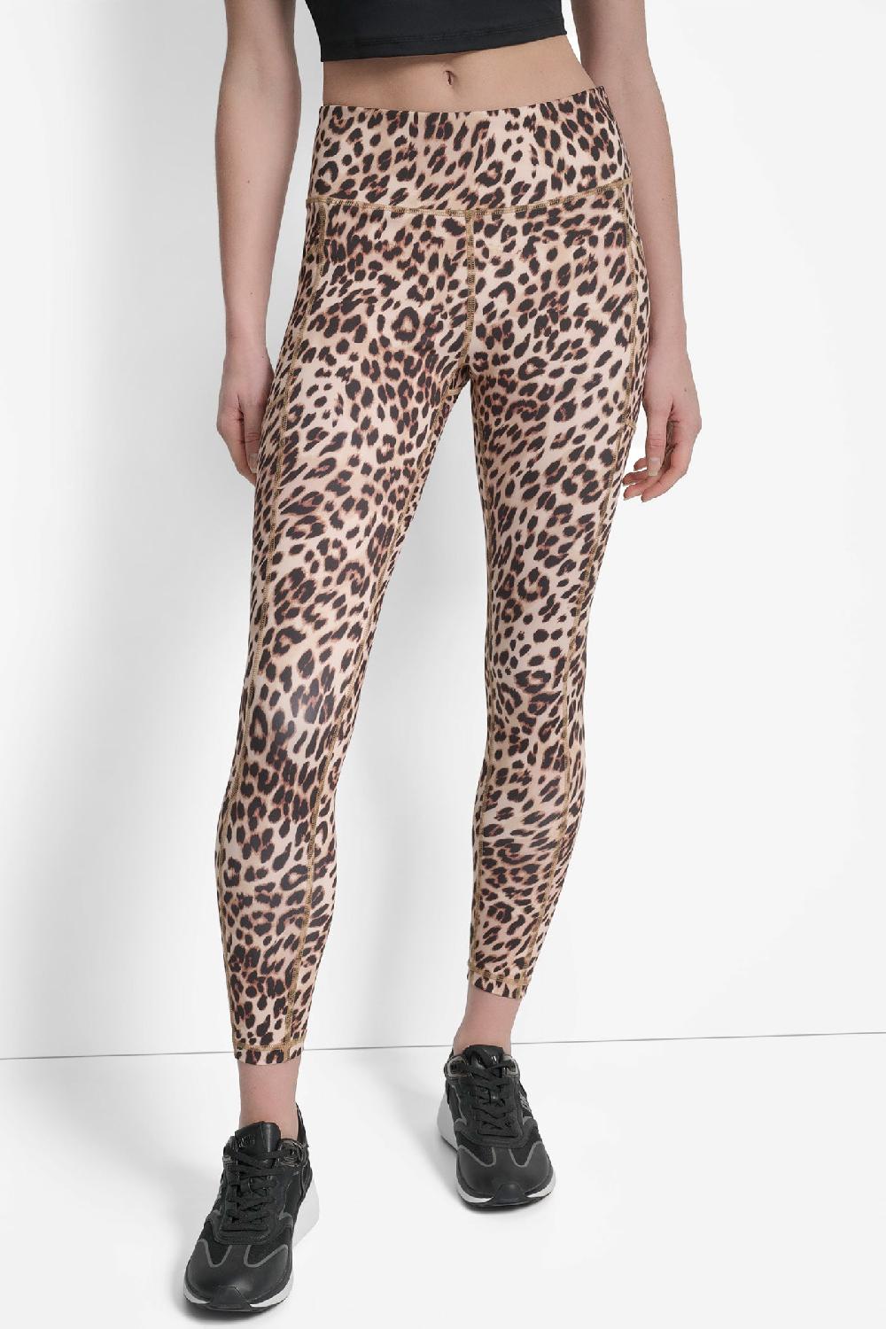 dkny MID-RISE PRINTED 7/8-LENGTH LEGGING Black