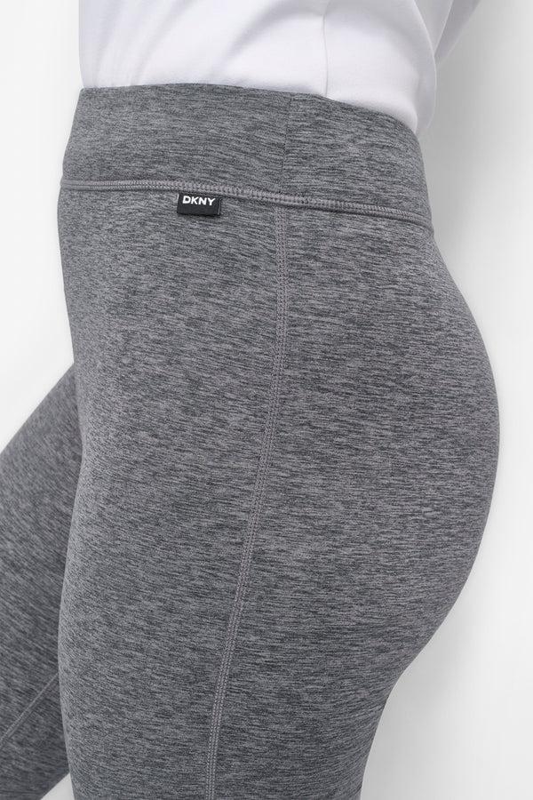 Dkny MID-RISE VENTED FLARE PANTS BLACK SPACEDYE