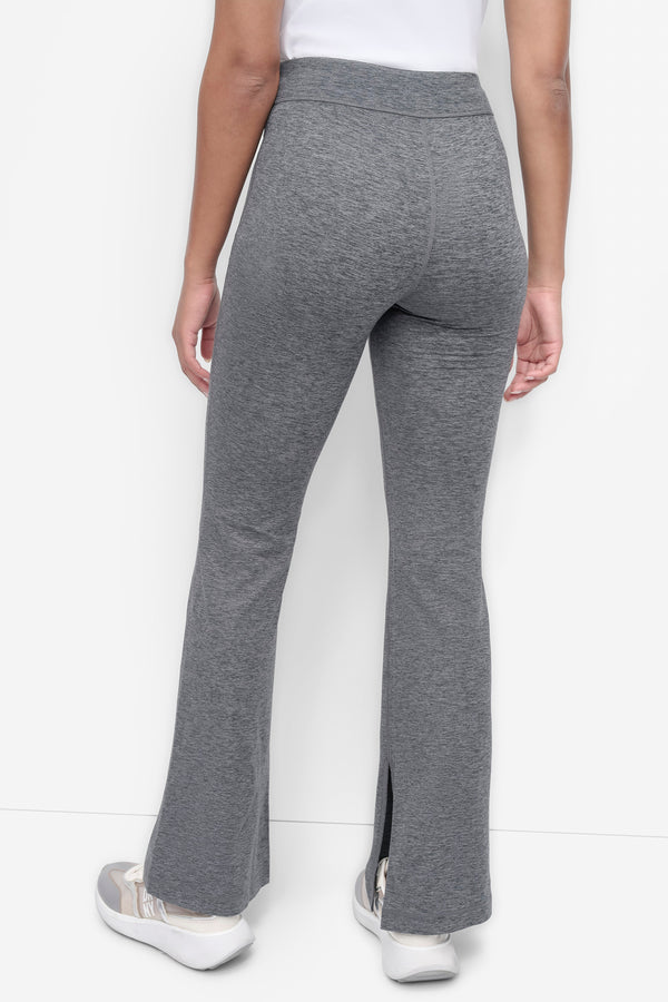 Dkny MID-RISE VENTED FLARE PANTS BLACK SPACEDYE