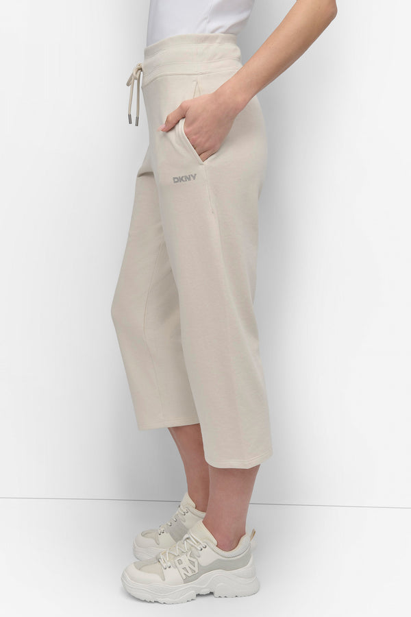 Dkny MINI STUD LOGO CROP PANT Light City Khaki