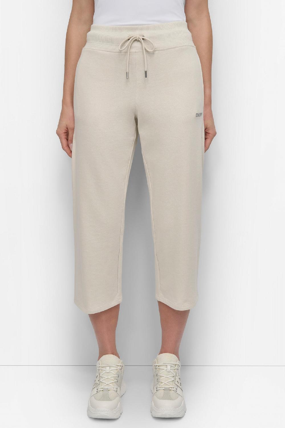 dkny MINI STUD LOGO CROP PANT Light City Khaki