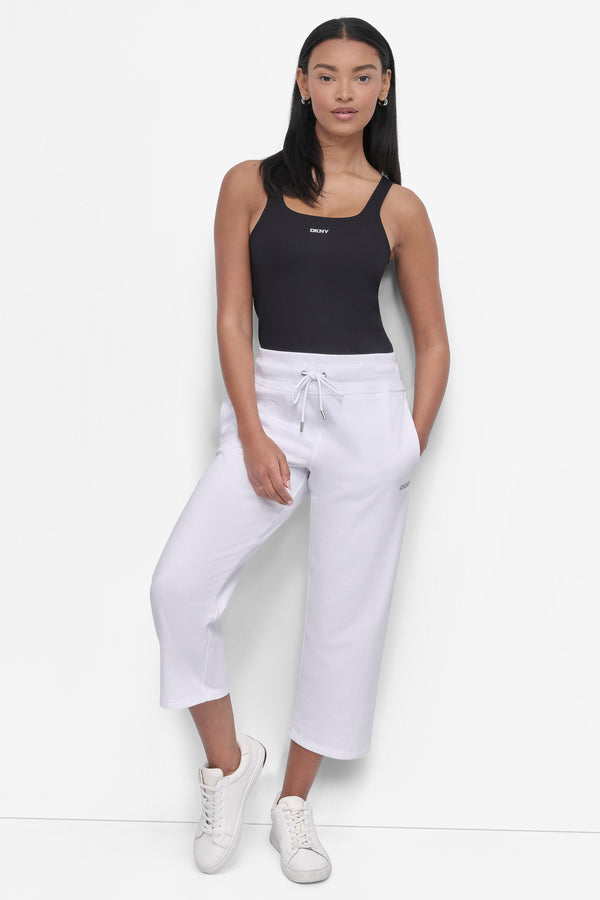 Dkny MINI STUD LOGO CROP PANT White