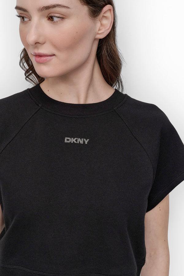 Dkny MINI STUD LOGO RAGLAN PULLOVER Black