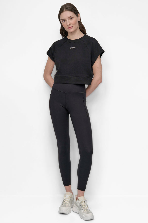 Dkny MINI STUD LOGO RAGLAN PULLOVER Black