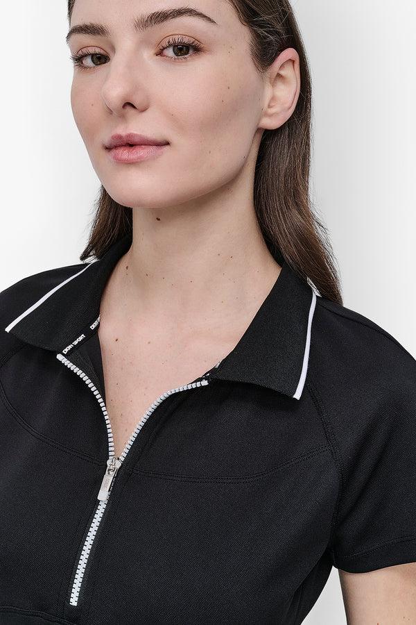 Dkny MINI ZIP POLO DRESS Black/White
