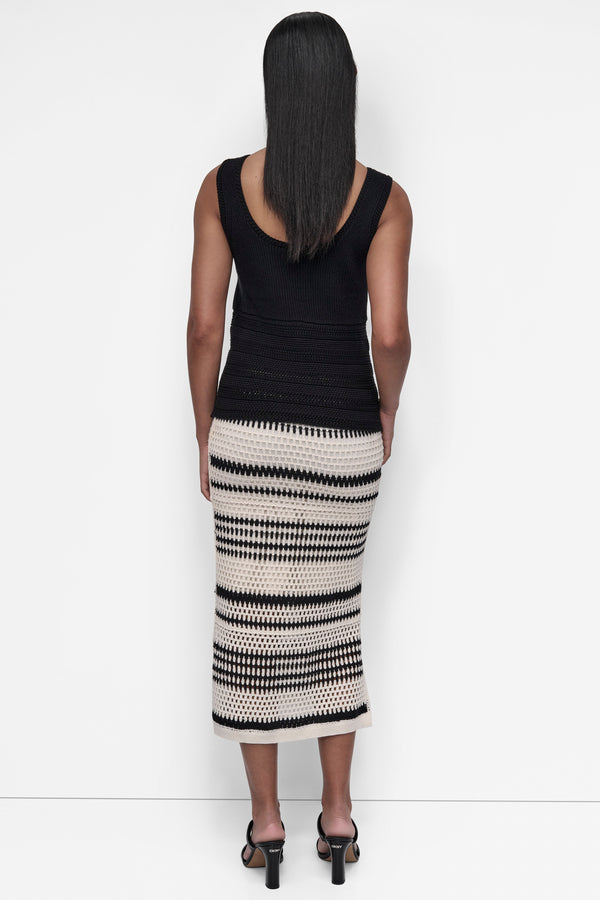 Dkny MIXED KNIT SWEATER TANK Black