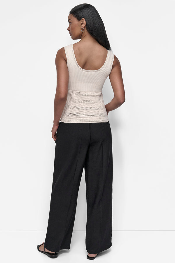 Dkny MIXED KNIT SWEATER TANK COCONUT