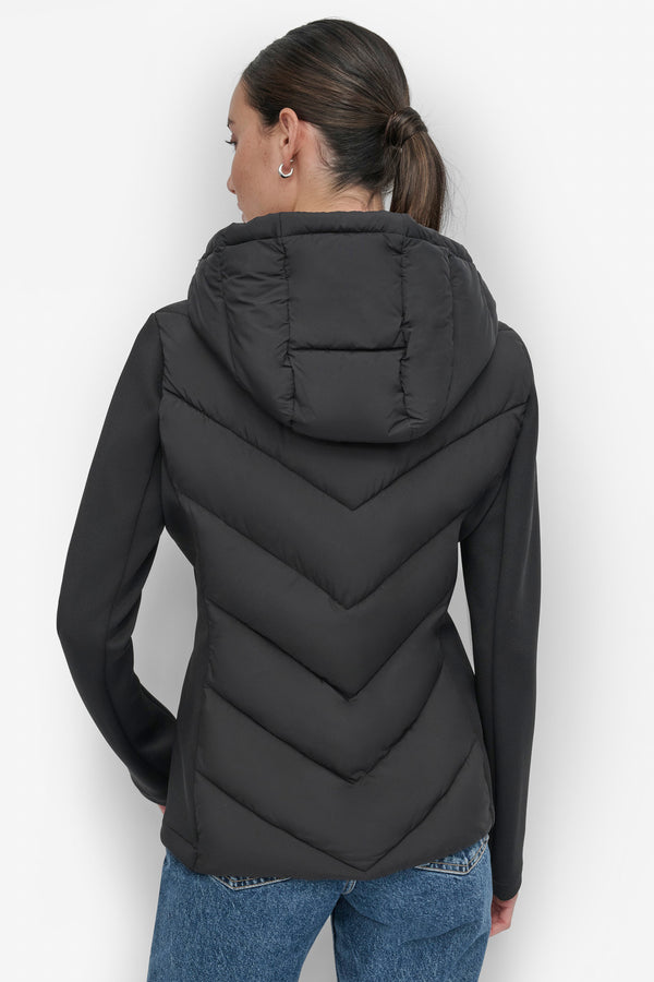 Dkny MIXED MEDIA LIGHT WEIGHT PUFFER Black
