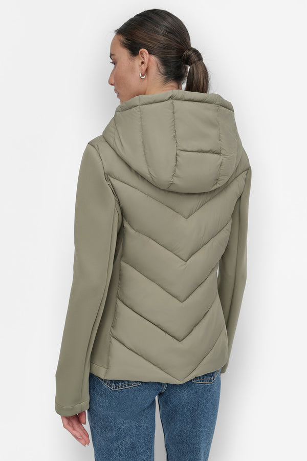 Dkny MIXED MEDIA LIGHT WEIGHT PUFFER Green