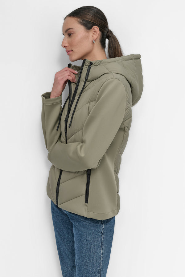 Dkny MIXED MEDIA LIGHT WEIGHT PUFFER Green