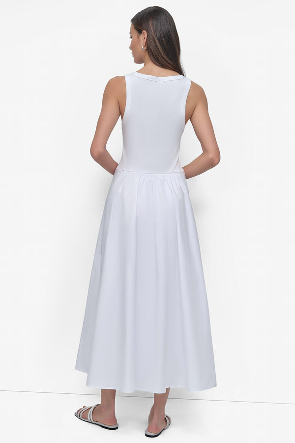 Dkny MIXED MEDIA MIDI TANK DRESS White
