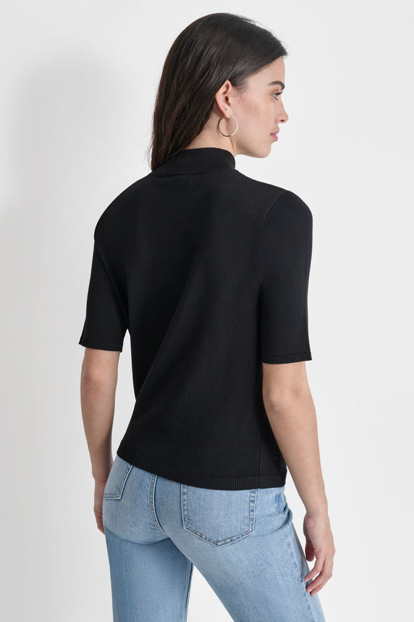 Dkny MOCK NECK LOGO SWEATER Black