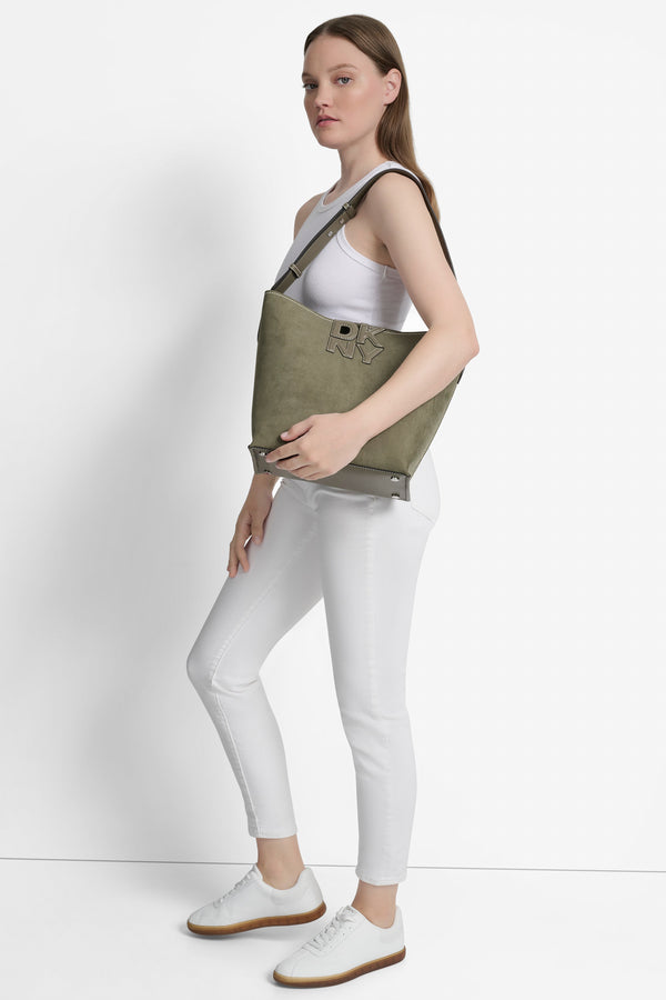 Dkny NICOLE LOGO BUCKET BAG Utility Green