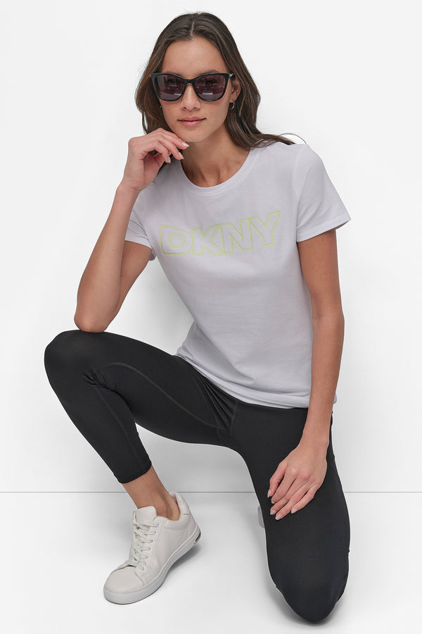 Dkny OMBRÉ LOGO PERFORMANCE TEE WHITE/ICED PEAR