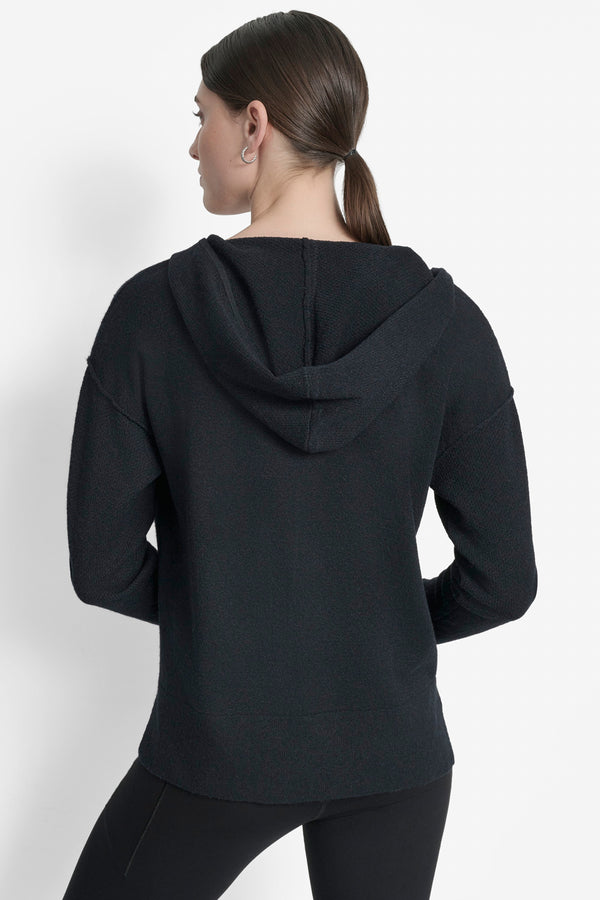 Dkny PANELED HI-LOW HOODIE Black