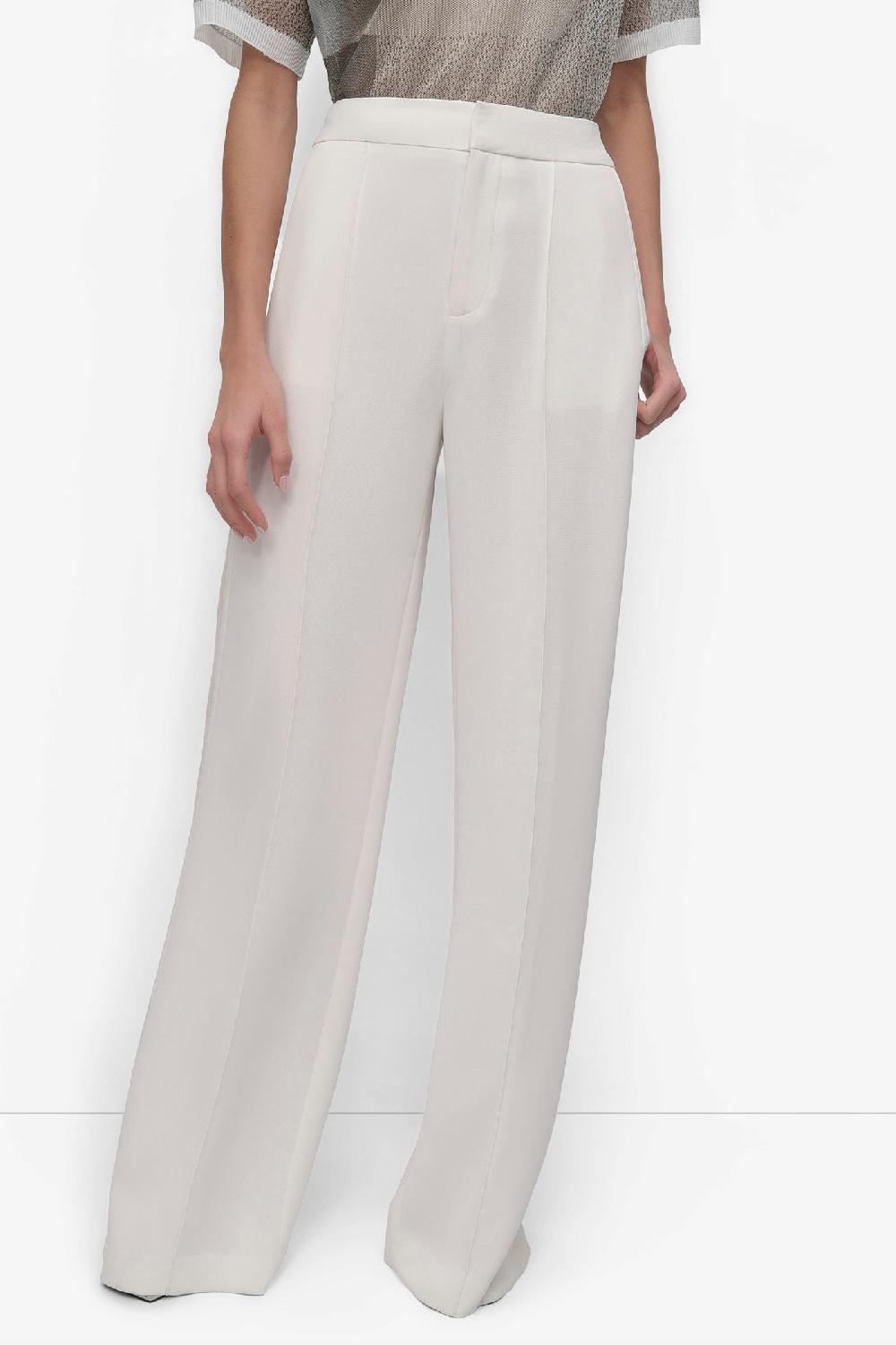 dkny PANT WITH MESH INSET SIDE IVORY