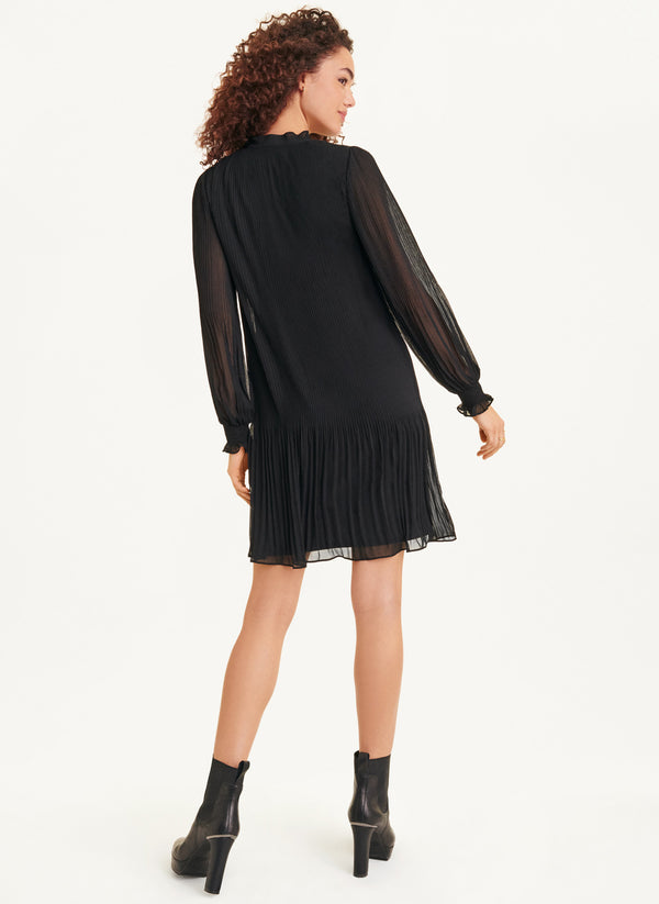 Dkny Pleated A Line Dress Black