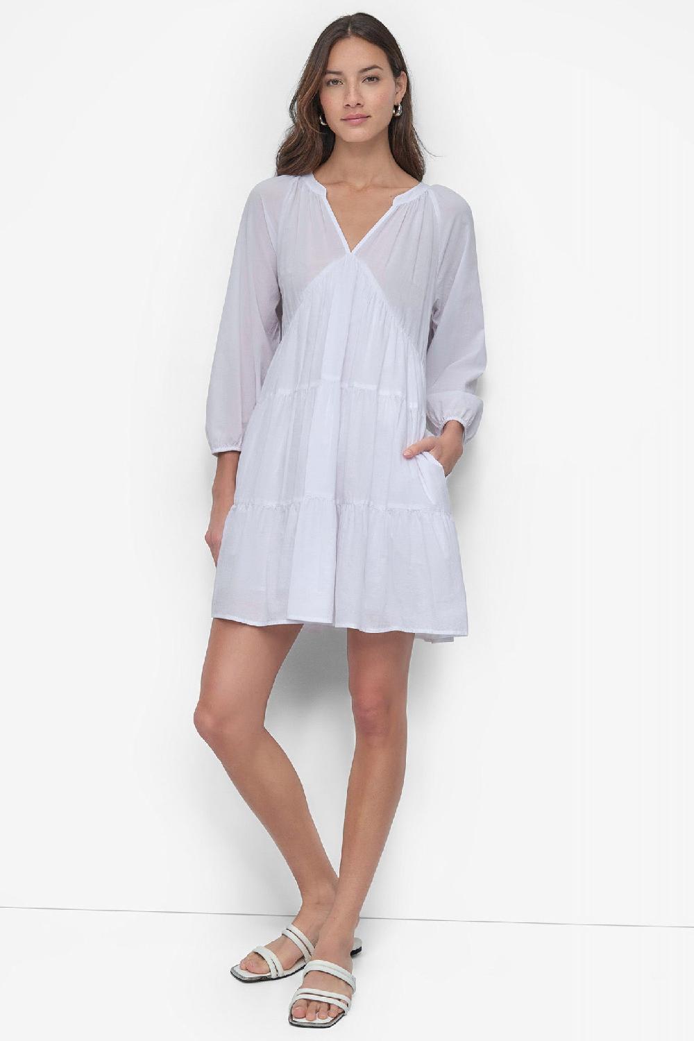 dkny RAGLAN SLEEVE TIERED White