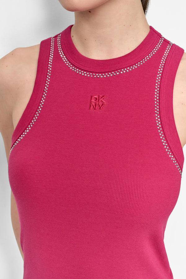 Dkny RHINESTONE AT NECK & ARMHOLE TANK WILDBERRY