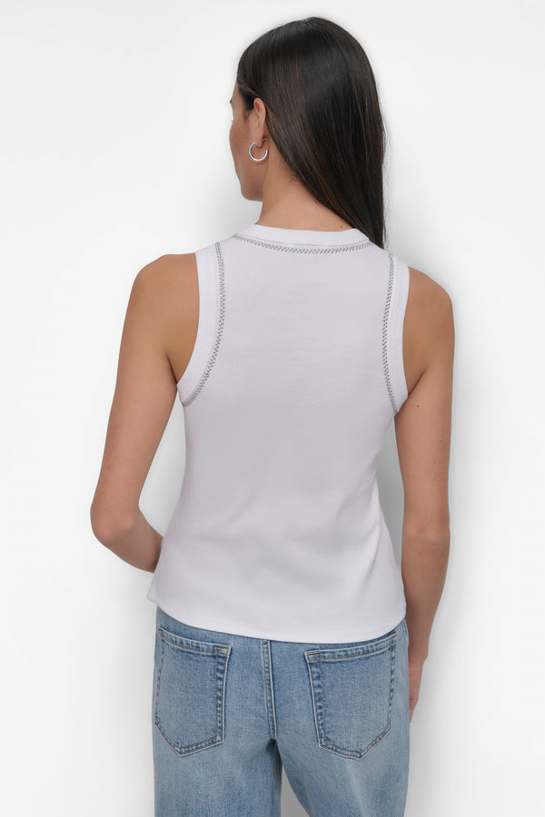 Dkny RHINESTONE TANK White