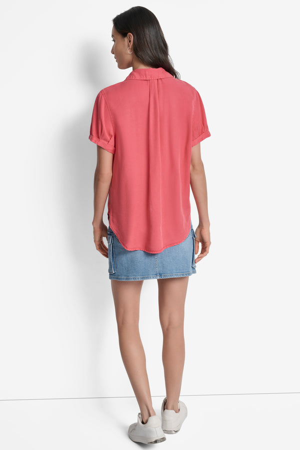 Dkny ROLLED SLEEVE SHIRT Azalea Pink