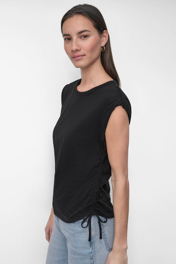 Dkny RUCHED SIDE-TIE TEE Black