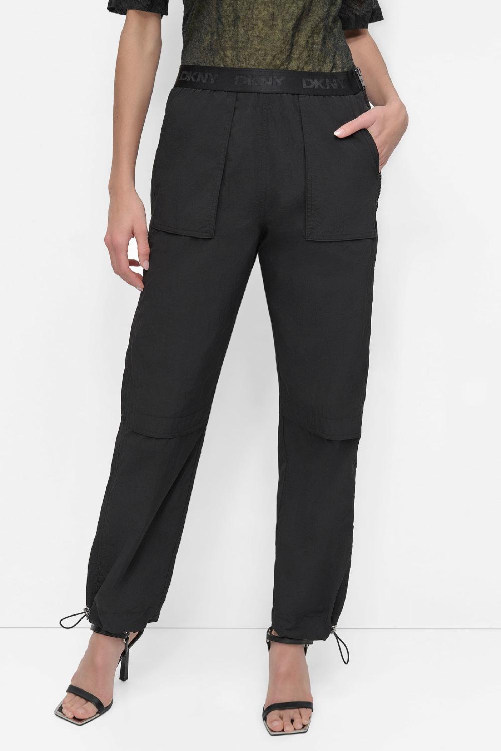 dkny RUMPLE TECH NYLON BUNGEE JOGGER Black