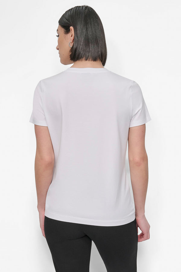 Dkny SHORT SLEEVE NYC SKYLINE LOGO TEE White