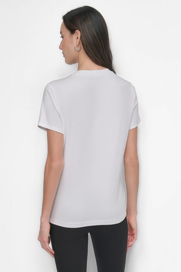 Dkny SHORT SLEEVE STUD LOGO TEE White