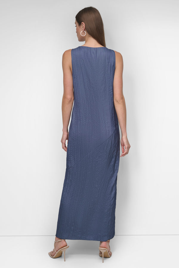 Dkny SLEEVELESS BROOMSTICK TWILL MIDI INDIGO